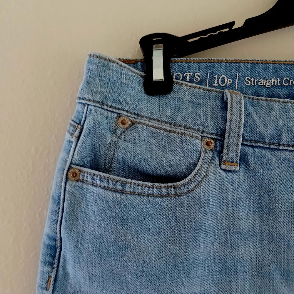 TALBOTS Flawless Straight Crop Blue Jeans Capri, size 8P - Picture 4 of 14